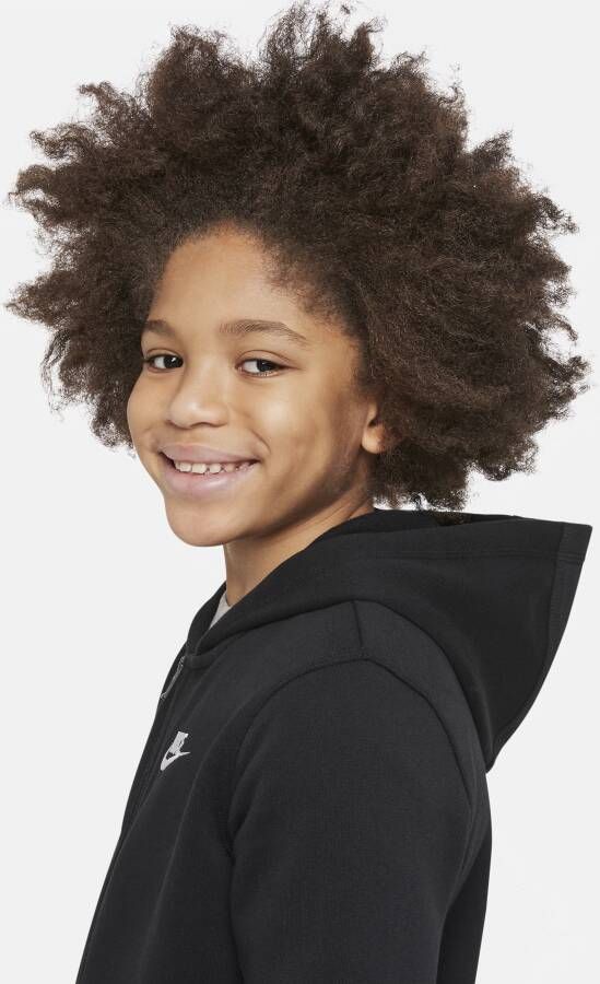 Nike Sportswear Club Hoodie met rits voor kids Zwart