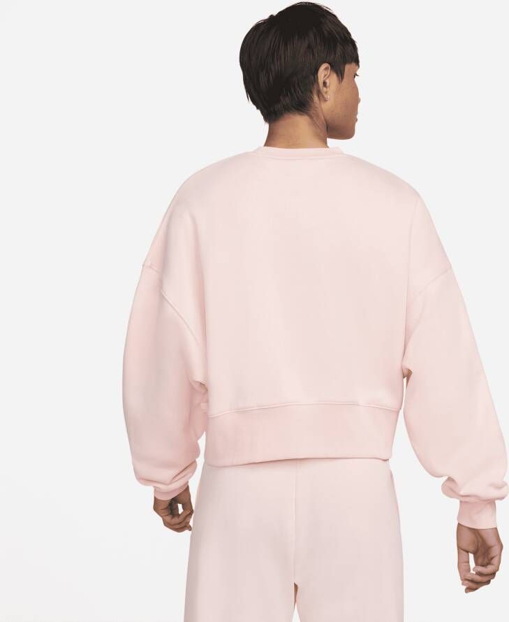 Nike Sportswear Collection Essentials Oversized sweatshirt van fleece met ronde hals voor dames Roze