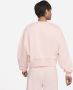 Nike Sportswear Collection Essentials Oversized sweatshirt van fleece met ronde hals voor dames Roze - Thumbnail 3