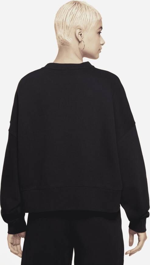 Nike Sportswear Collection Essentials Oversized sweatshirt van fleece met ronde hals voor dames Zwart - Foto 2