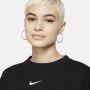 Nike Sportswear Collection Essentials Oversized sweatshirt van fleece met ronde hals voor dames Zwart - Thumbnail 3