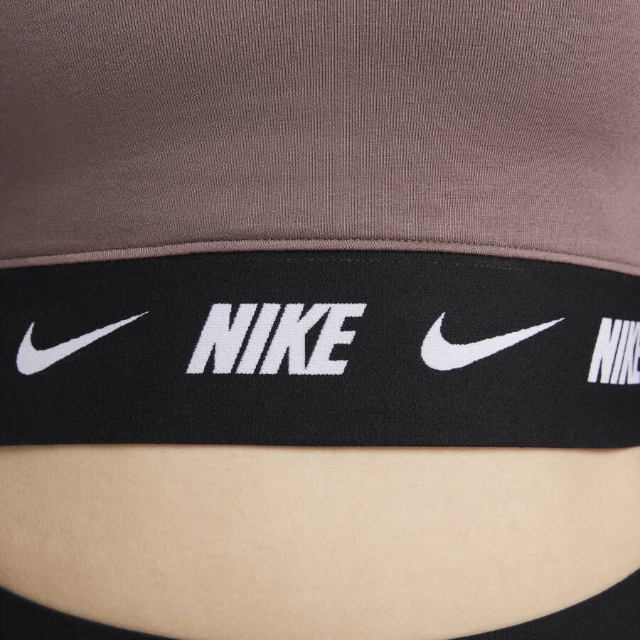 Nike Sportswear Croptop met lange mouwen voor dames Bruin