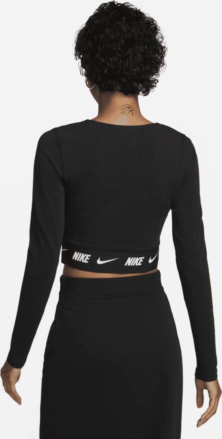 Nike Sportswear Croptop met lange mouwen voor dames Zwart
