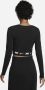 Nike Kort shirt met lange mouwen en logoprint model 'Crop Tape' - Thumbnail 3