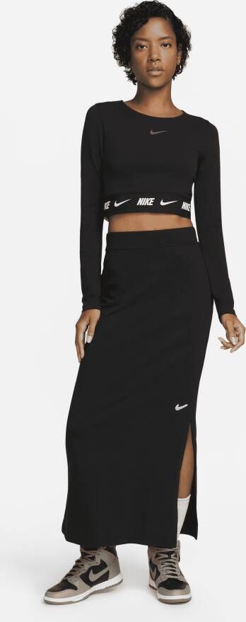 Nike Sportswear Croptop met lange mouwen voor dames Zwart