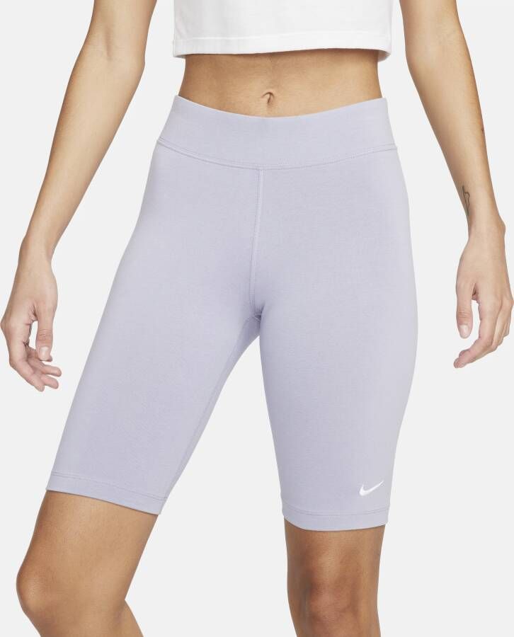 Nike Sportswear Essential bikeshorts met halfhoge taille voor dames (26 cm) Paars