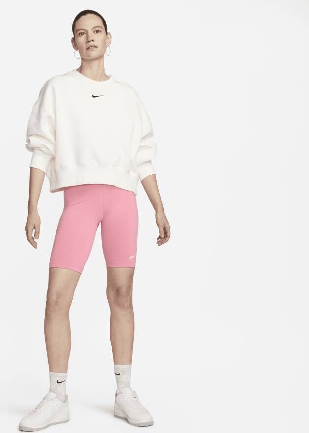Nike Sportswear Essential bikeshorts met halfhoge taille voor dames (26 cm) Roze