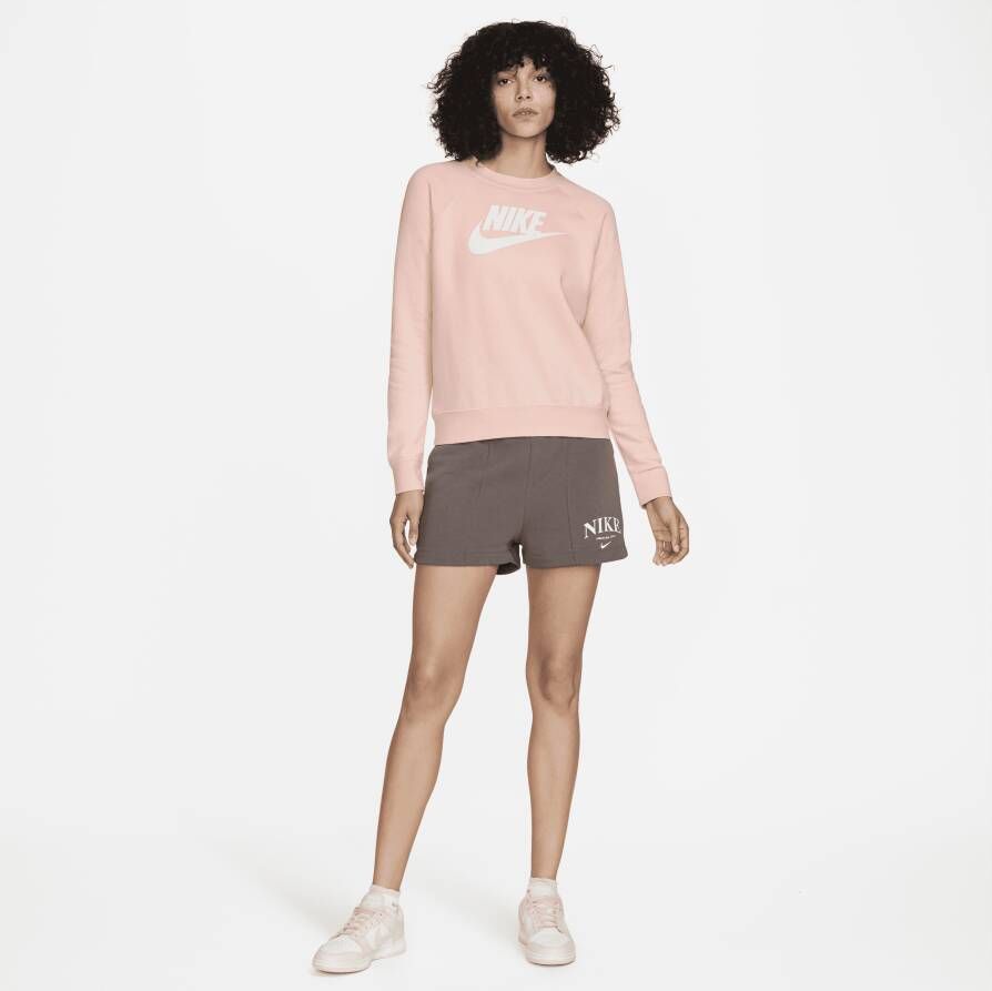 Nike Sportswear Essential Fleece sweatshirt met ronde hals voor dames Roze