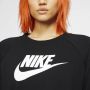 Nike Sportswear Essential Fleece sweatshirt met ronde hals voor dames Zwart - Thumbnail 6