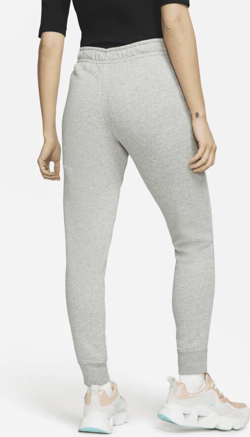 Nike Sportswear Essential Fleecebroek met halfhoge taille voor dames Grijs