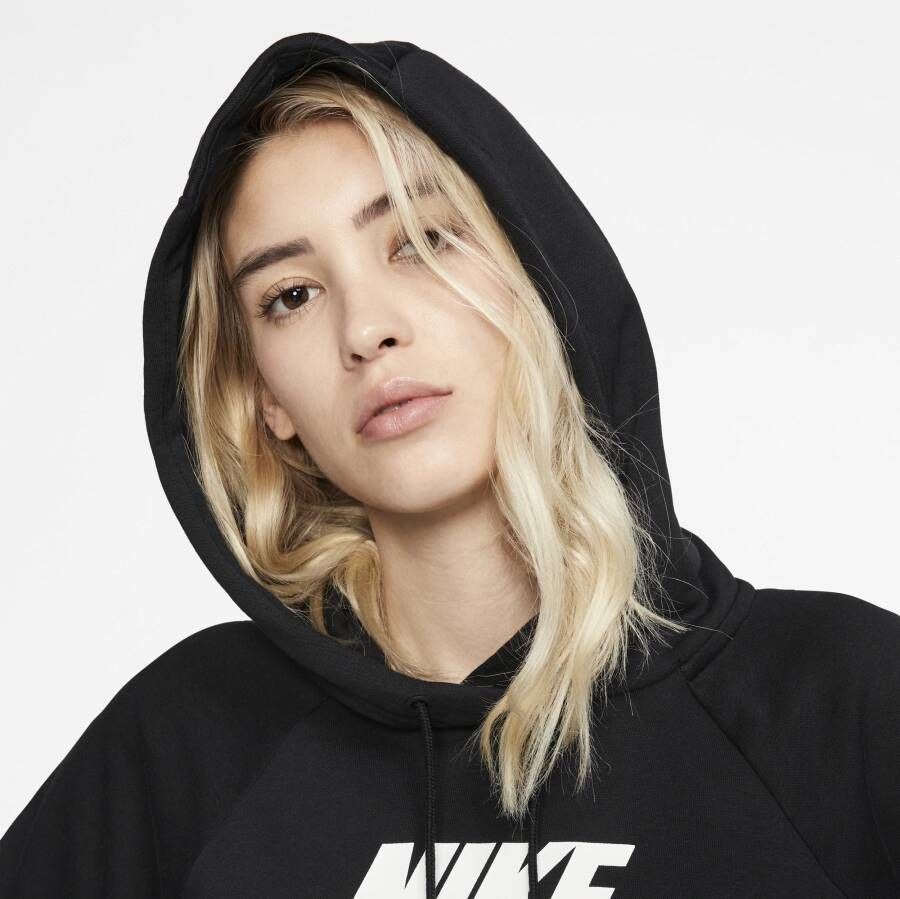 Nike Sportswear Essential Fleecehoodie voor dames Zwart