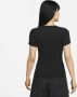 Nike Sportswear Essential geribde croptop met korte mouwen voor dames Zwart - Thumbnail 2