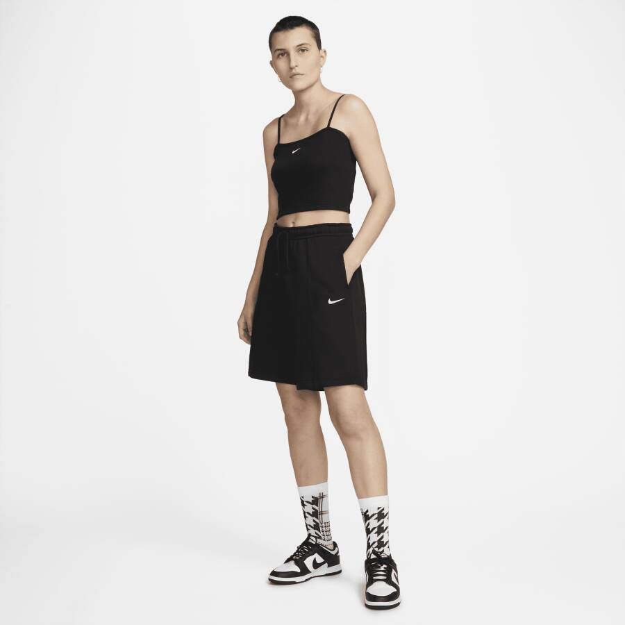 Nike Sportswear Essential Geribde croptop voor dames Zwart