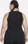 Nike Sportswear Chill Knit aansluitende cropped tanktop met mini-rib voor dames (Plus Size) Zwart - Thumbnail 2
