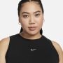 Nike Sportswear Chill Knit aansluitende cropped tanktop met mini-rib voor dames (Plus Size) Zwart - Thumbnail 3