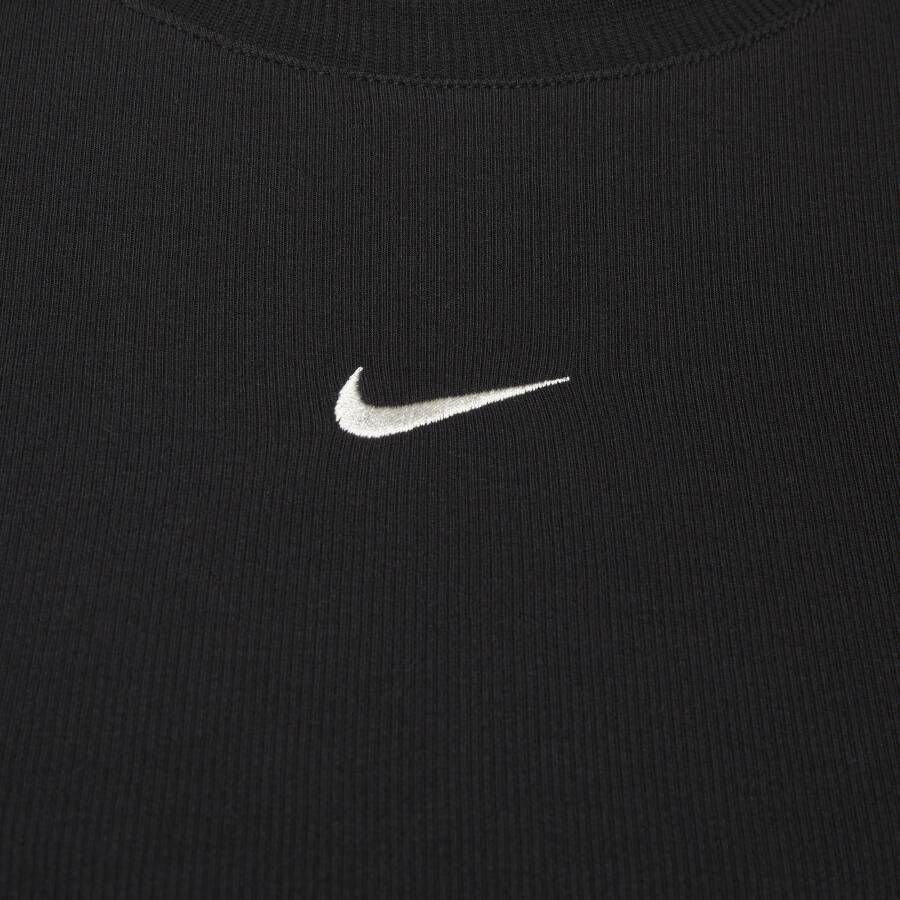 Nike Sportswear Chill Knit aansluitende cropped tanktop met mini-rib voor dames (Plus Size) Zwart