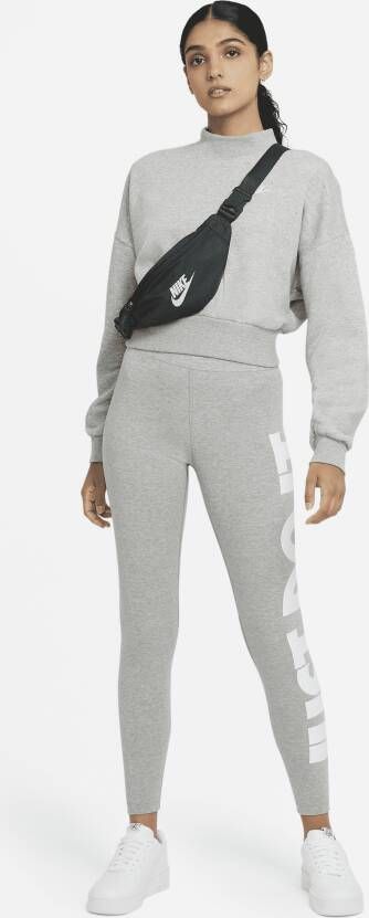 Nike Sportswear Essential Legging met hoge taille en graphic voor dames Grijs