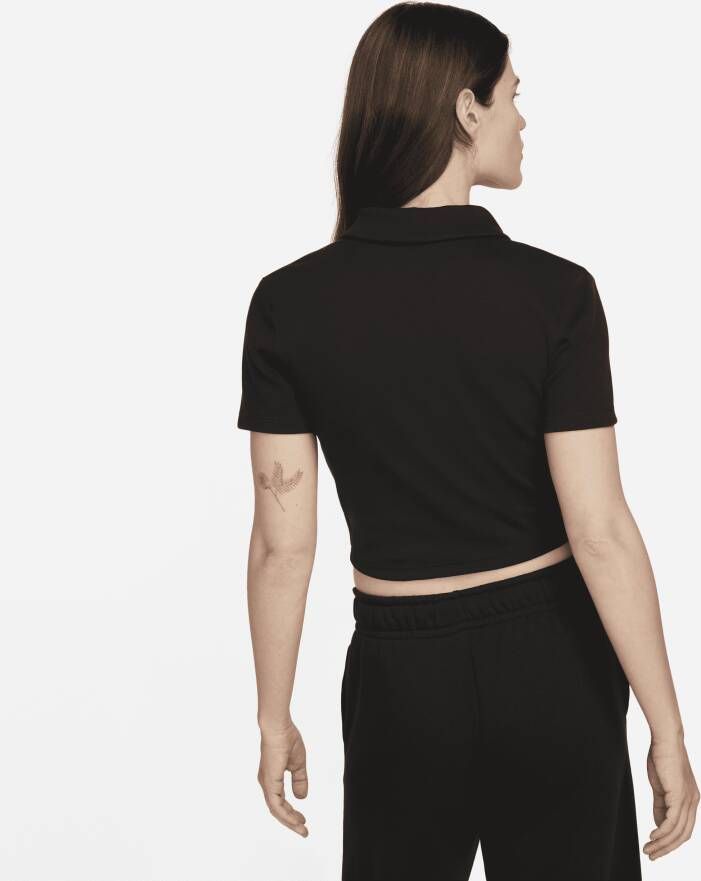 Nike Sportswear Essential Polotop met korte mouwen voor dames Zwart