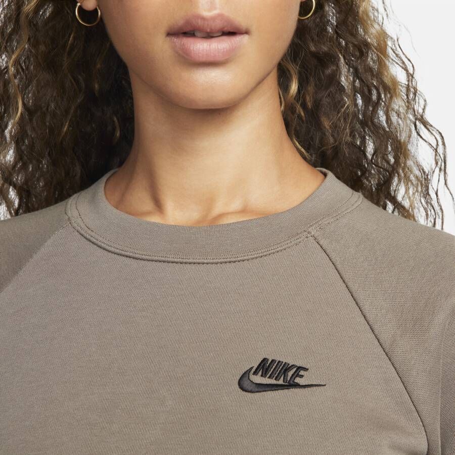 Nike Sportswear Essential Sweatshirt van fleece voor dames Grijs