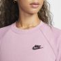 Nike Sportswear Essential Sweatshirt van fleece voor dames Paars - Thumbnail 3