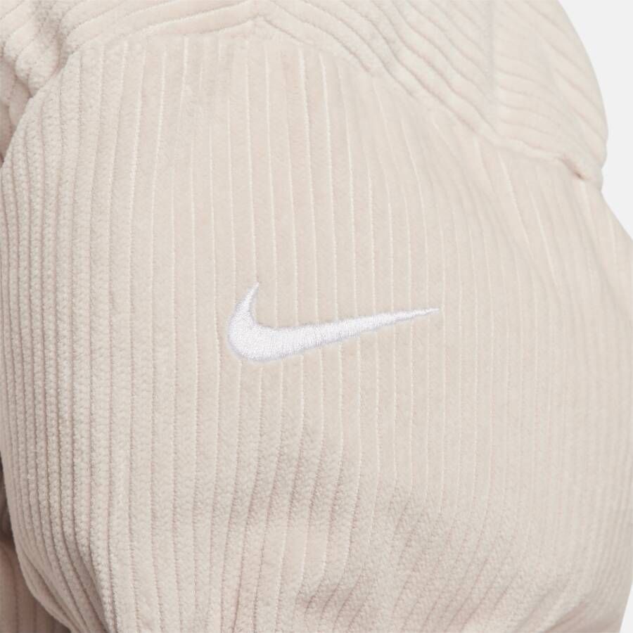 Nike Sportswear Essential Therma-FIT oversized gewatteerd corduroy jack voor dames Bruin