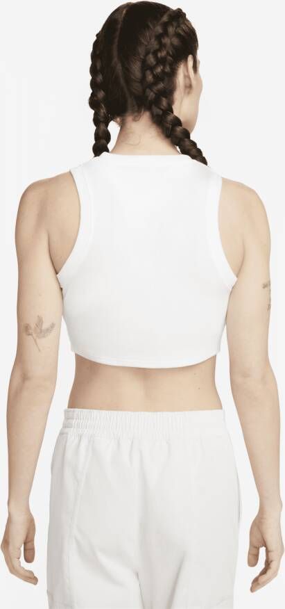 Nike Sportswear Chill Knit aansluitende korte tanktop met mini-rib voor dames Wit