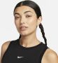 Nike Sportswear Chill Knit aansluitende korte tanktop met mini-rib voor dames Zwart - Thumbnail 3