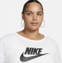 Nike Sportswear Essentials T-shirt met logo voor dames (Plus Size) Wit - Thumbnail 3