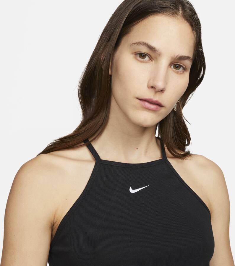 Nike Sportswear Essentials tanktop met ribbelstructuur voor dames Zwart