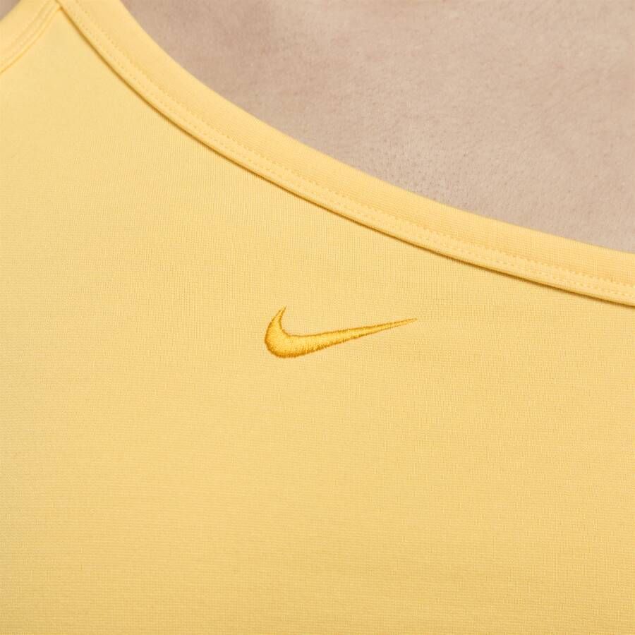 Nike Sportswear Everyday Modern Asymmetrische korte tanktop voor dames Bruin