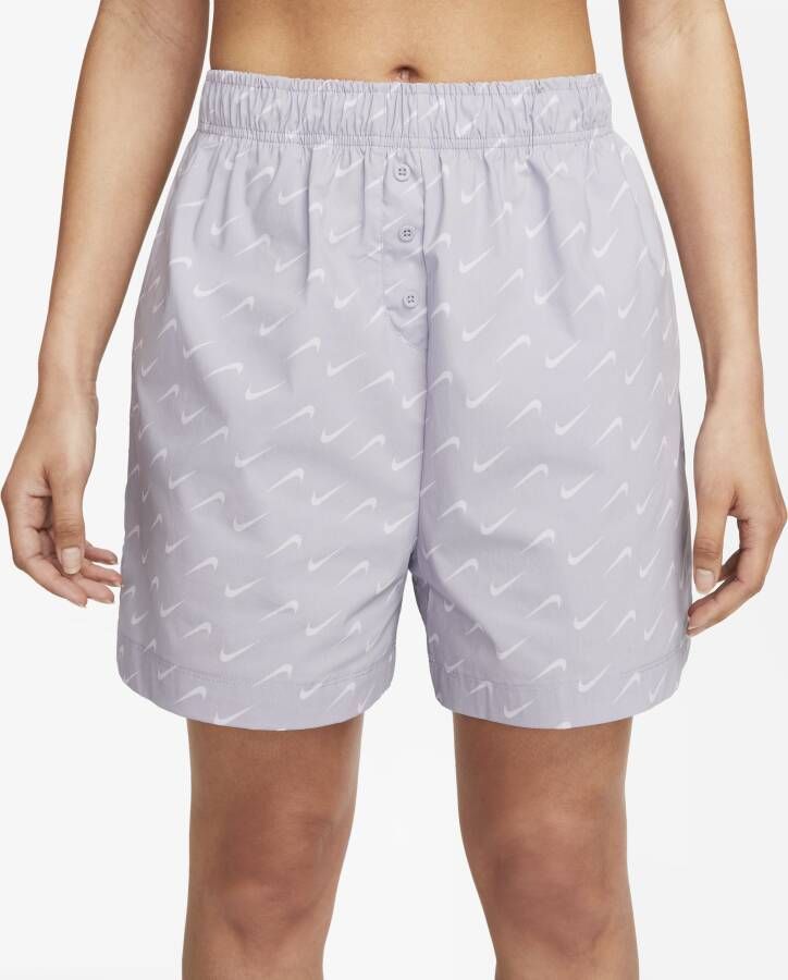 Nike Sportswear Everyday Modern Geweven damesshorts met hoge taille Paars