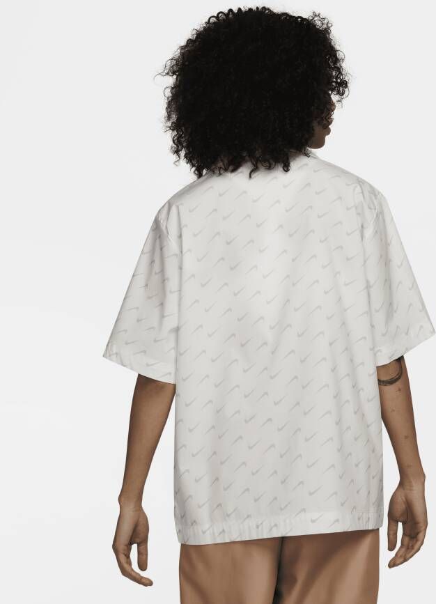 Nike Sportswear Everyday Modern geweven damestop met korte mouwen Wit