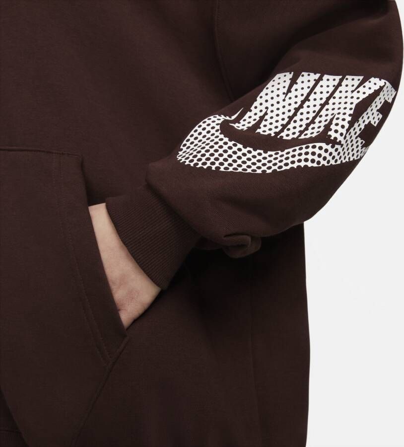 Nike Sportswear Fleecehoodie met rits voor dames Bruin