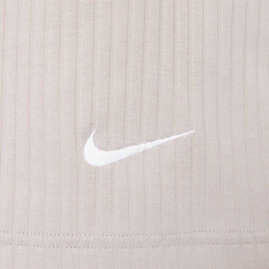 Nike Sportswear geribde jerseyrok met hoge taille Bruin