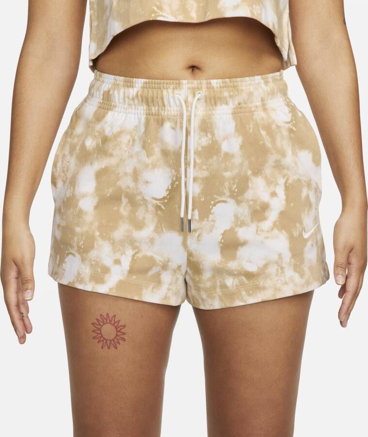 Nike Sportswear jersey damesshorts met wave-dye Wit
