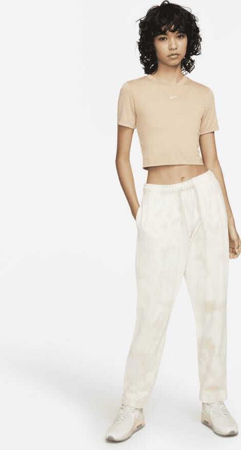 Nike Sportswear Joggingbroek met halfhoge taille en wolkenprint voor dames Bruin