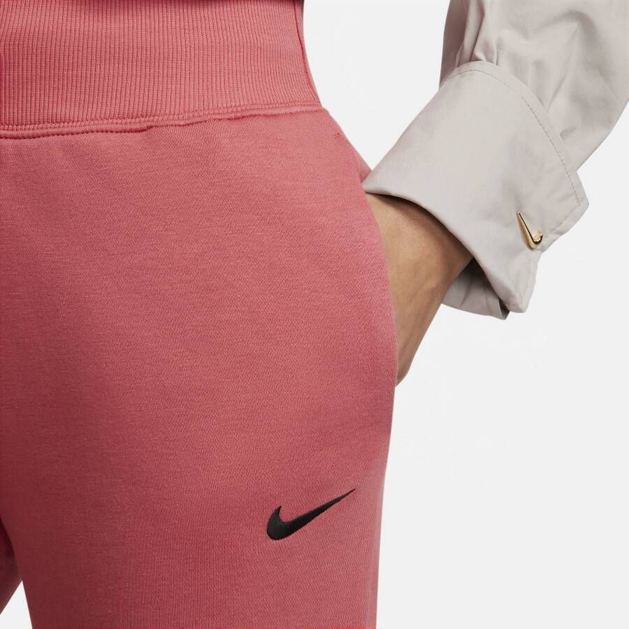 Nike Sportswear Phoenix Fleece Joggingbroek van fleece met hoge taille voor dames Rood