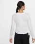 Nike Sportswear Essential korte damestop met ribbels en lange mouwen Wit - Thumbnail 2