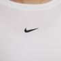 Nike Sportswear Essential korte damestop met ribbels en lange mouwen Wit - Thumbnail 4