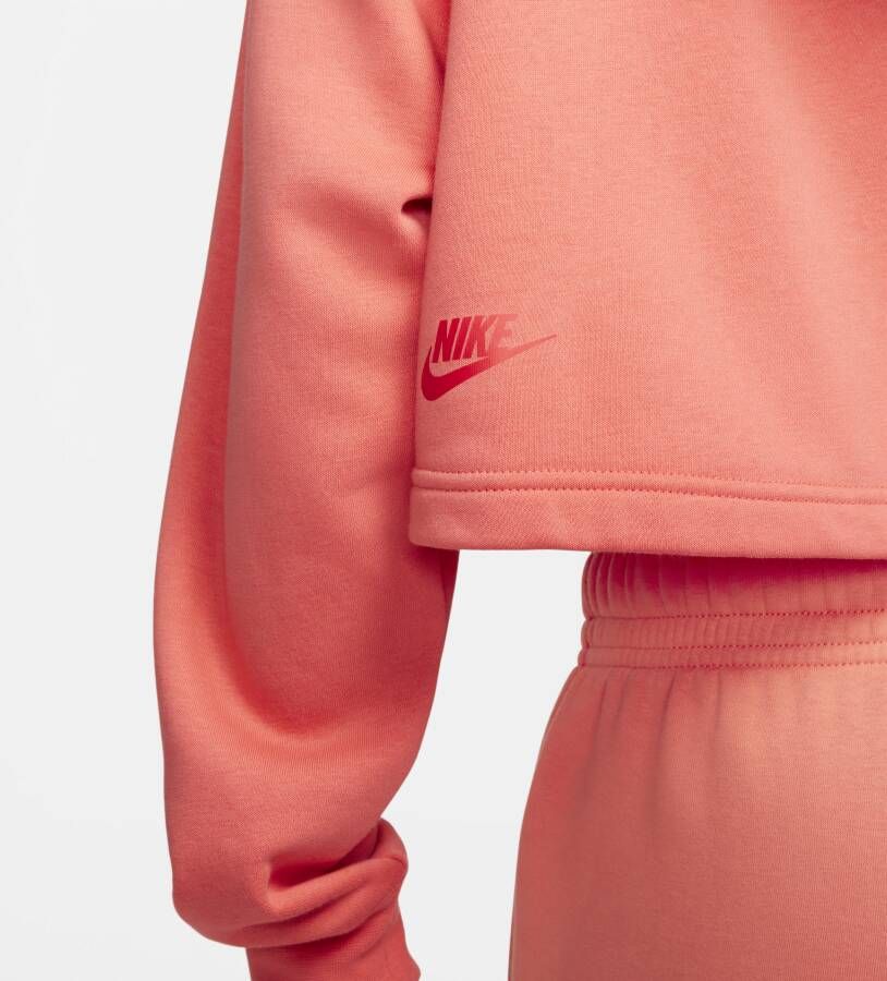 Nike Sportswear Korte danshoodie van fleece voor dames Oranje