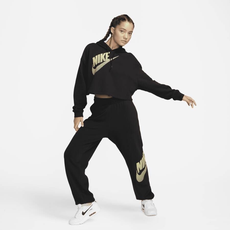 Nike Sportswear Korte danshoodie van fleece voor dames Zwart