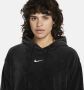 Nike Sportswear Women's Velour Cropped Pullover Hoodie Hoodies Kleding black sail maat: M beschikbare maaten:XS M L - Thumbnail 3