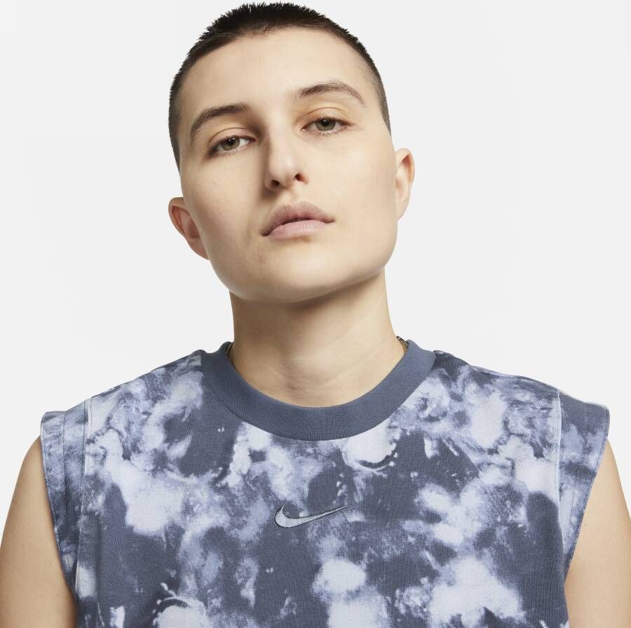 Nike Sportswear mouwloze jersey damestop met wave-dye Grijs