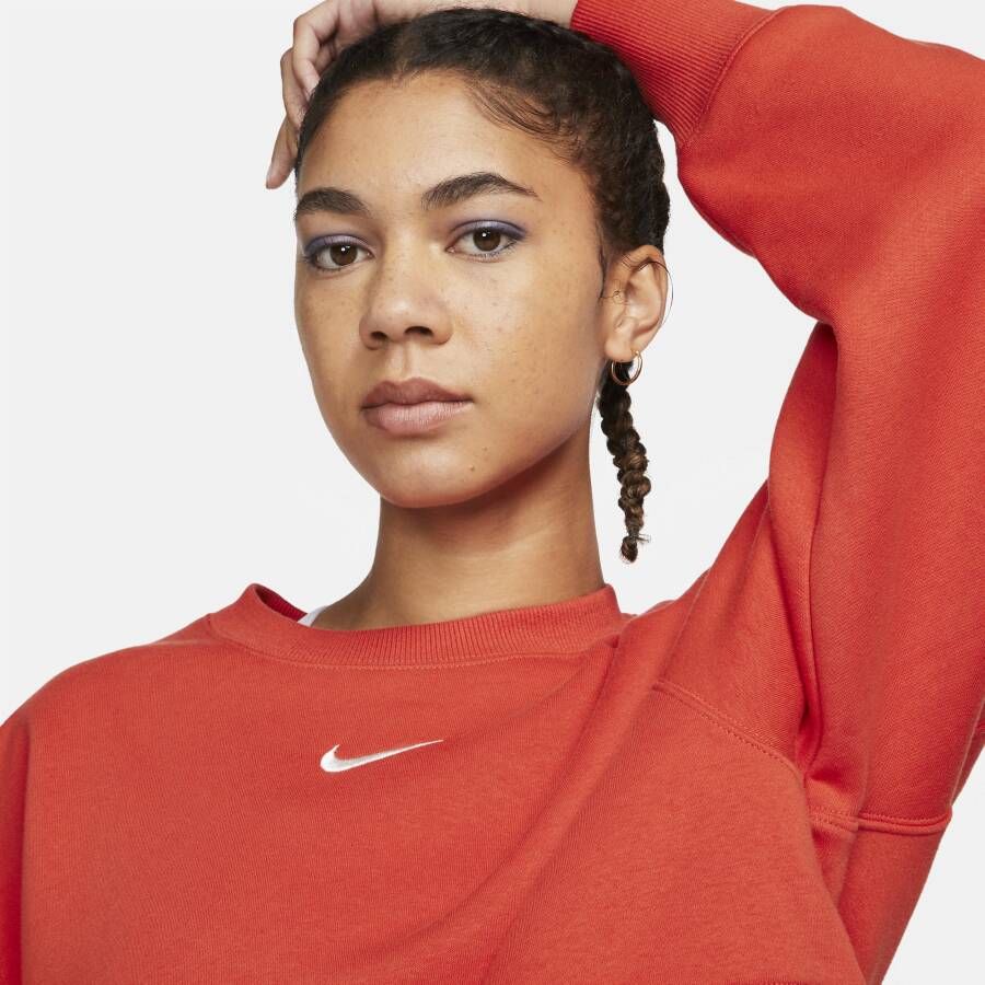 Nike Sportswear Phoenix Fleece Extra oversized sweatshirt met ronde hals voor dames Oranje