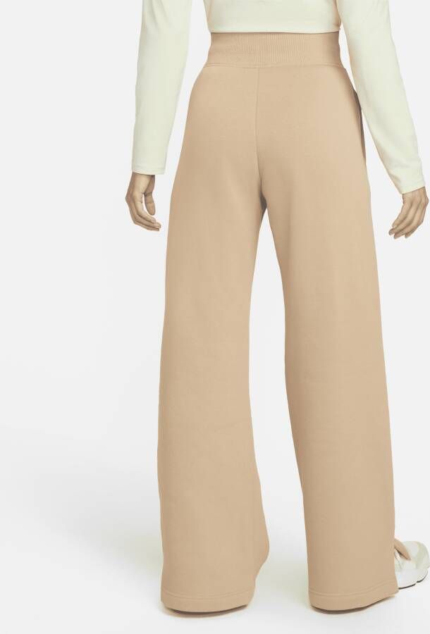 Nike Sportswear Phoenix Fleece Joggingbroek met hoge taille en wijde pijpen voor dames Bruin