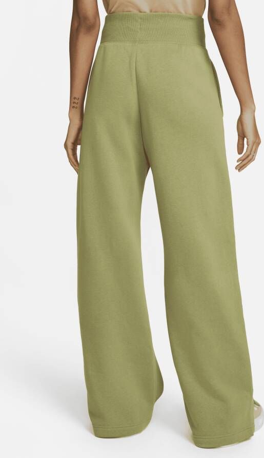 Nike Sportswear Phoenix Fleece Joggingbroek met hoge taille en wijde pijpen voor dames Groen