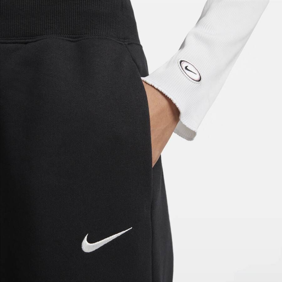 Nike Sportswear Phoenix Fleece Joggingbroek met hoge taille en wijde pijpen voor dames Zwart