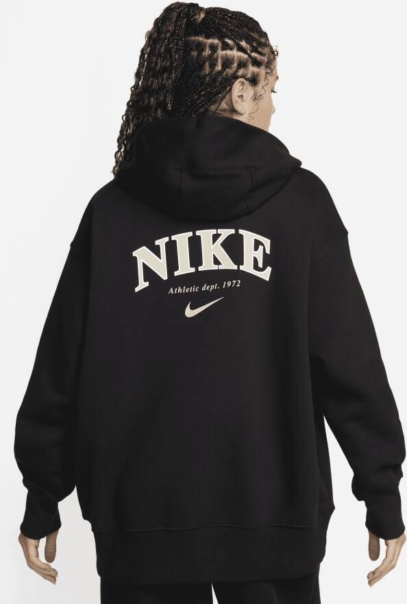 Nike Sportswear Phoenix Fleece Oversized fleecehoodie met rits over de hele lengte voor dames Zwart