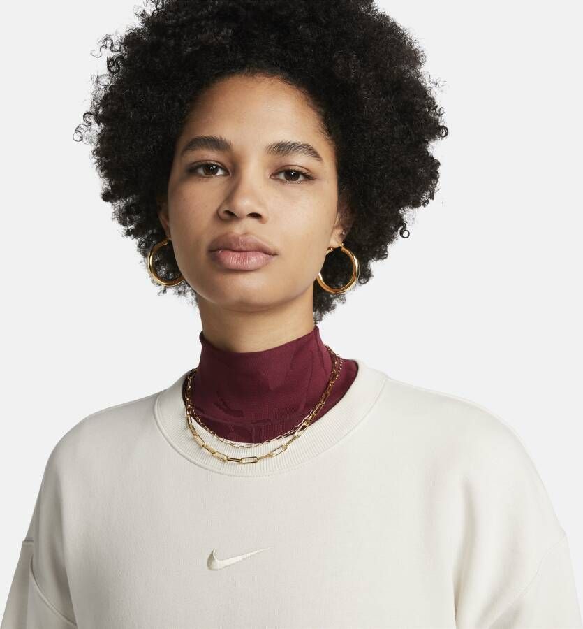 Nike Sportswear Phoenix Fleece Oversized sweatshirt met ronde hals voor dames Bruin