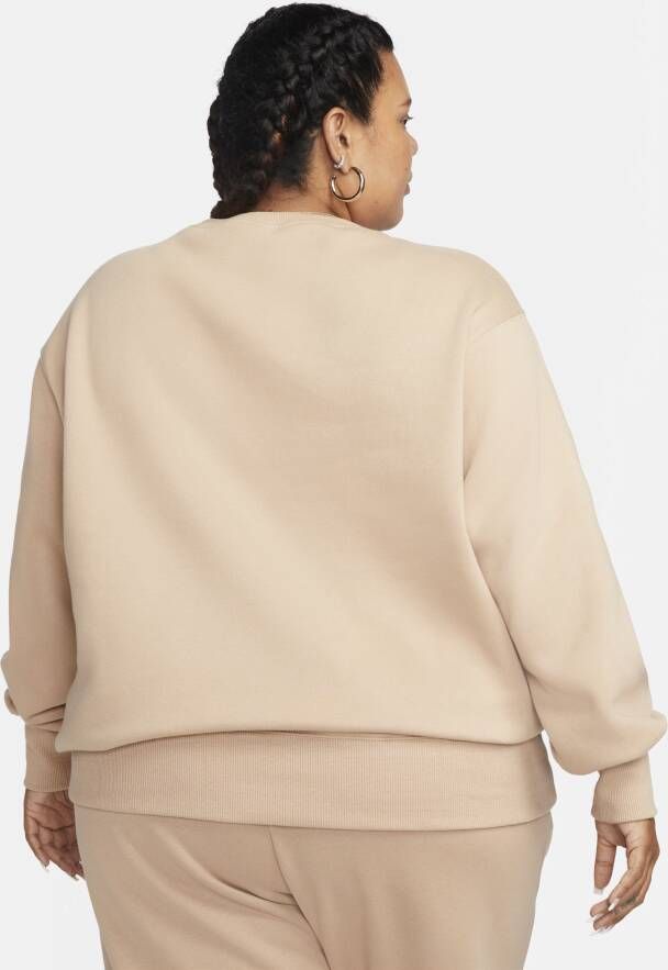 Nike Sportswear Phoenix Fleece oversized sweatshirt van fleece met ronde hals voor dames (Plus Size) Bruin